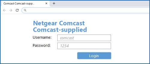comcast router default username and password